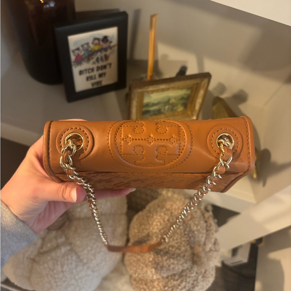 Tory Burch Brown Leather Chain Shoulder Bag
